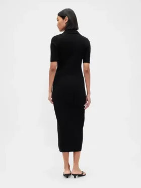 Vestido-rebeca midi CashSoft con cuello acanalado
