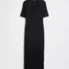 Vestido-rebeca midi CashSoft con cuello acanalado