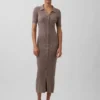 Vestido-rebeca midi con cuello acanalado CashSoft