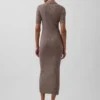 Vestido-rebeca midi con cuello acanalado CashSoft