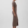 Vestido-rebeca midi con cuello acanalado CashSoft
