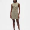Vestido recto mini de cuello alto