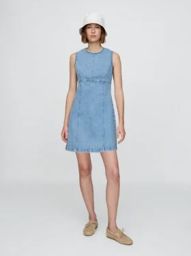 Vestido recto mini de vaquero