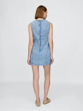 Vestido recto mini de vaquero