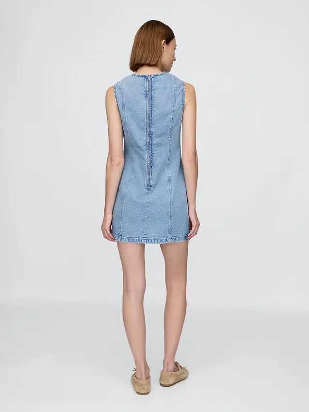 Vestido recto mini de vaquero
