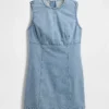 Vestido recto mini de vaquero