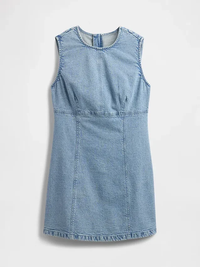 Vestido recto mini de vaquero
