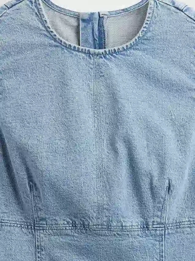 Vestido recto mini de vaquero