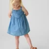 Vestido sin mangas con corazón de denim para bebés y niños pequeños