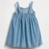 Vestido sin mangas con corazón de denim para bebés y niños pequeños