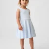 Vestido sin mangas con falda giratoria para bebés y niños pequeños, combinable