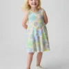 Vestido sin mangas con falda giratoria para bebés y niños pequeños, combinable