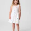 Vestido sin mangas con falda giratoria para bebés y niños pequeños, combinable
