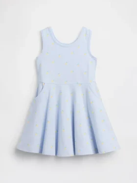 Vestido sin mangas con falda giratoria para bebés y niños pequeños, combinable