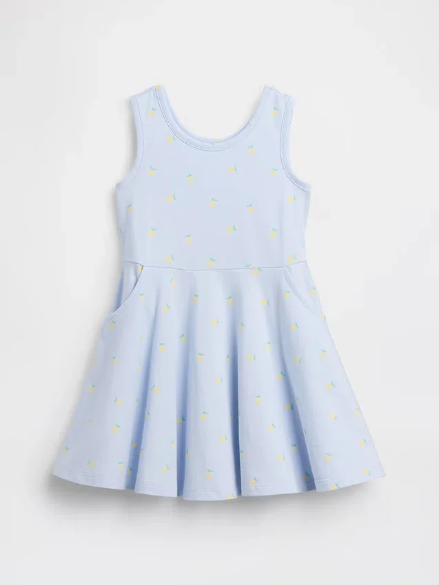 Vestido sin mangas con falda giratoria para bebés y niños pequeños, combinable