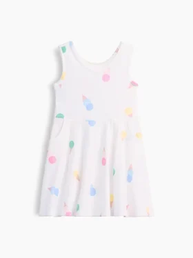 Vestido sin mangas con falda giratoria para bebés y niños pequeños, combinable
