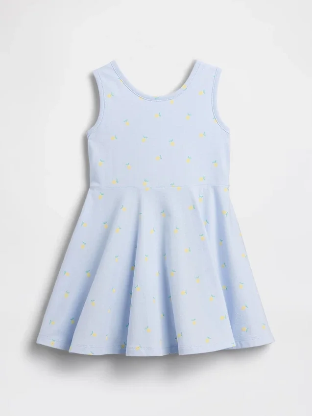 Vestido sin mangas con falda giratoria para bebés y niños pequeños, combinable