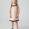 Vestido sin mangas de ganchillo para niñas pequeñas