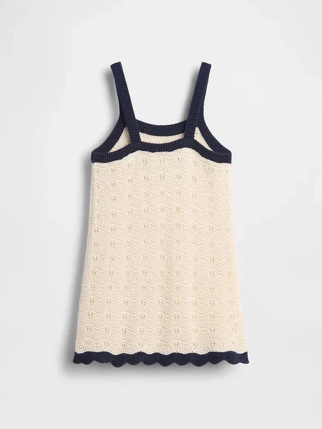 Vestido sin mangas de ganchillo para niñas pequeñas