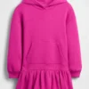 Vestido sudadera con capucha oversize para niña
