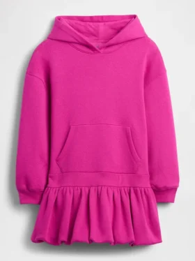 Vestido sudadera con capucha oversize para niña