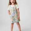 Vestido tipo pichi de denim con estampado floral para bebés y niños pequeños