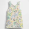 Vestido tipo pichi de denim con estampado floral para bebés y niños pequeños