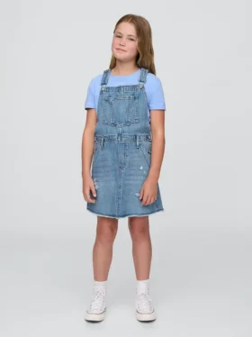 Vestido tipo pichi vaquero para niña