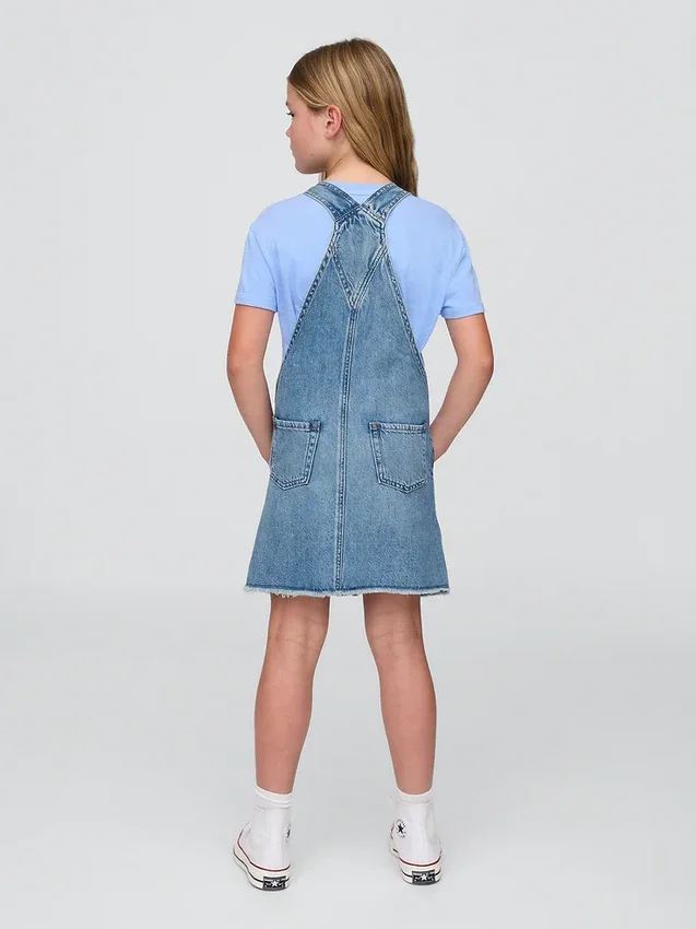 Vestido tipo pichi vaquero para niña