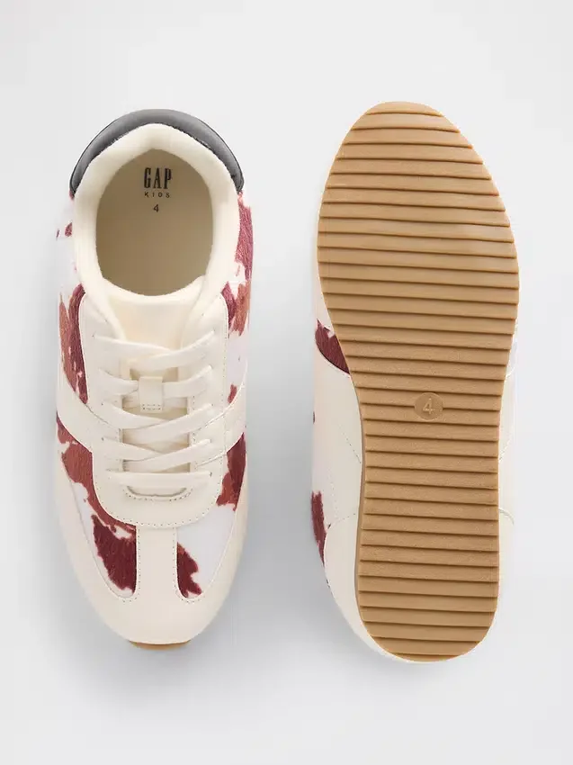 Zapatillas infantiles con estampado de vaca