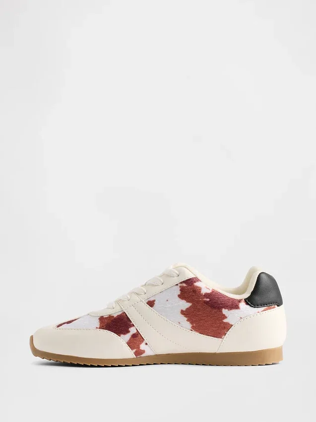 Zapatillas infantiles con estampado de vaca