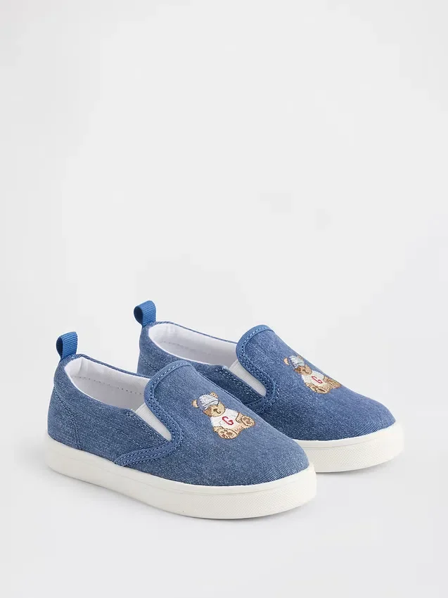 Zapatillas sin cordones Brannan Bear de denim para niños pequeños