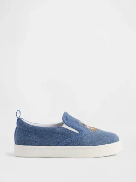 Zapatillas sin cordones Brannan Bear de denim para niños pequeños