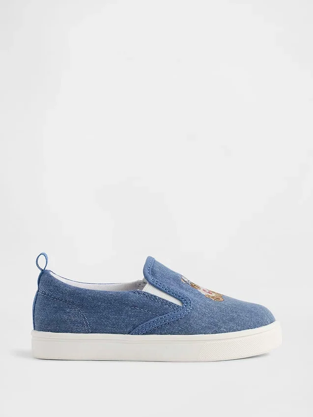 Zapatillas sin cordones Brannan Bear de denim para niños pequeños