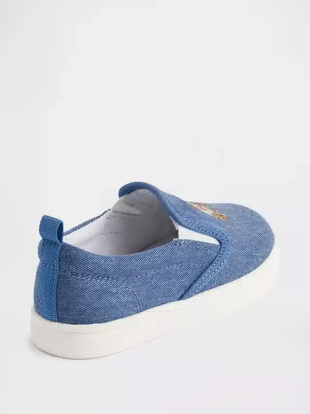 Zapatillas sin cordones Brannan Bear de denim para niños pequeños