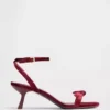Zapatos de tacón bajo con tiras y lazo de terciopelo, puntera abierta
