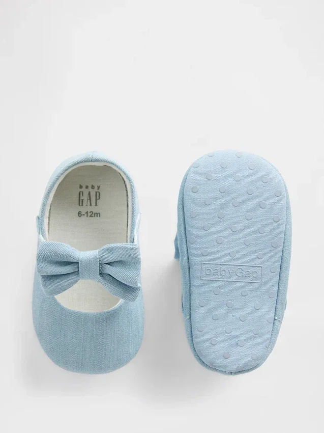 Zapatos Mary Jane con lazo de denim para bebé