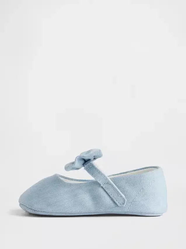 Zapatos Mary Jane con lazo de denim para bebé