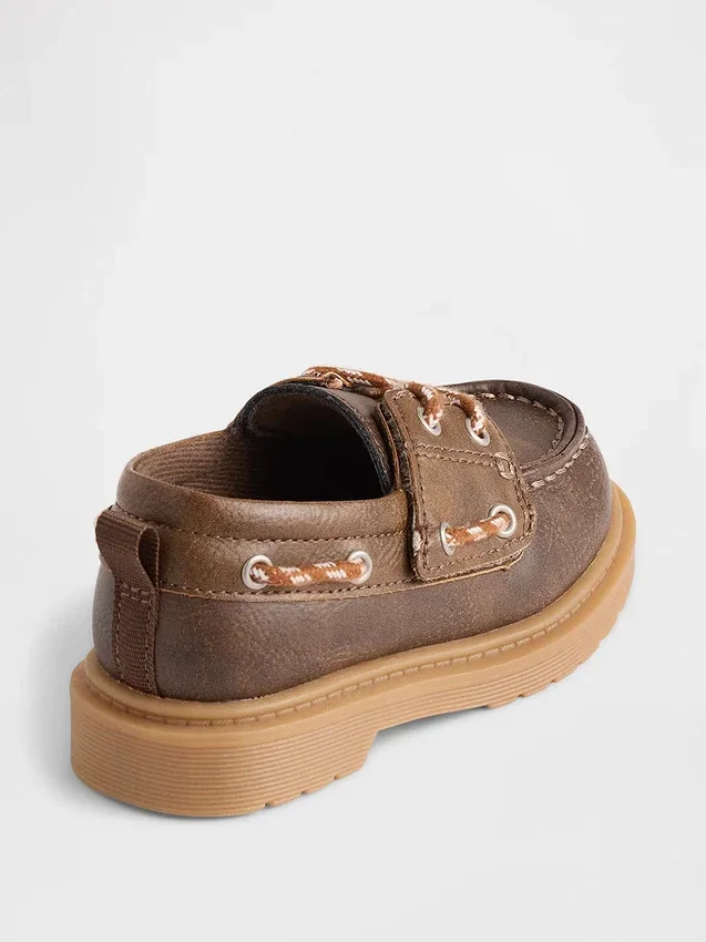 Zapatos náuticos de piel vegana para niños pequeños