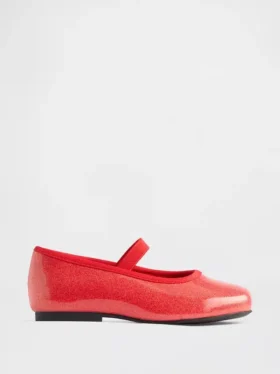 Zapatos planos tipo Mary Jane brillantes para niños pequeños
