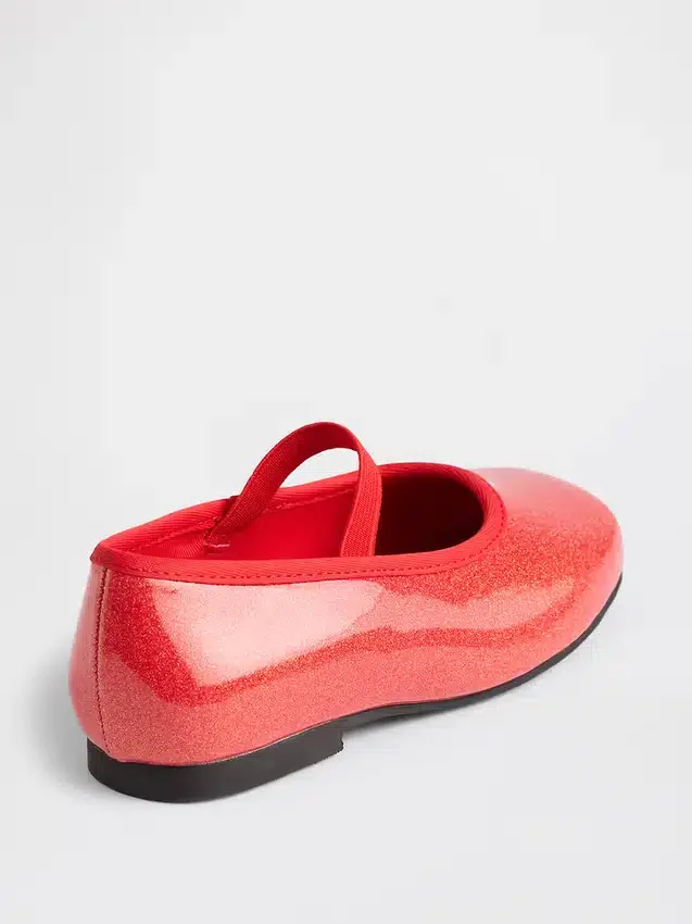 Zapatos planos tipo Mary Jane brillantes para niños pequeños